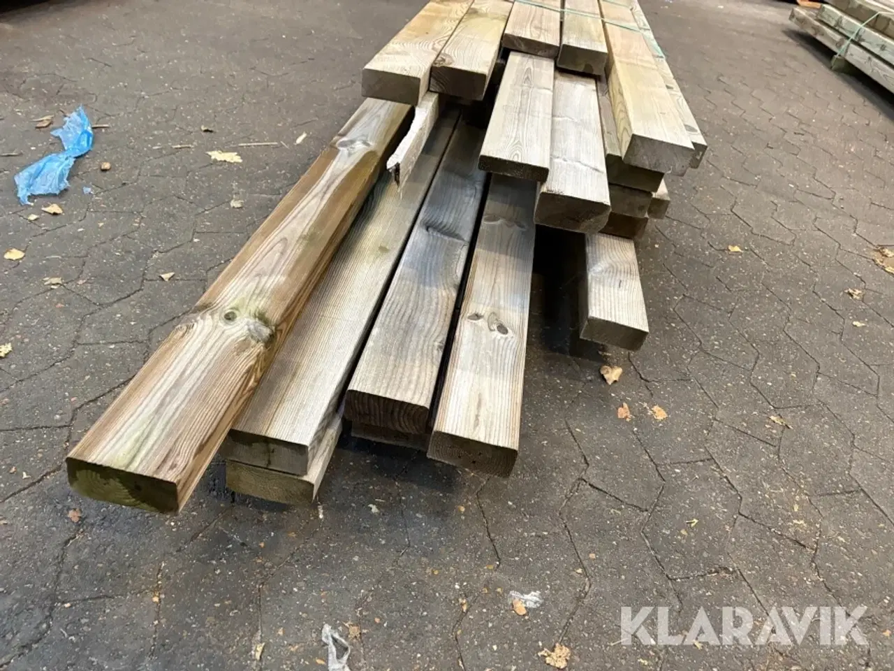 Billede 4 - Træ Trykimprægneret reglar 41 styk assorterede længder