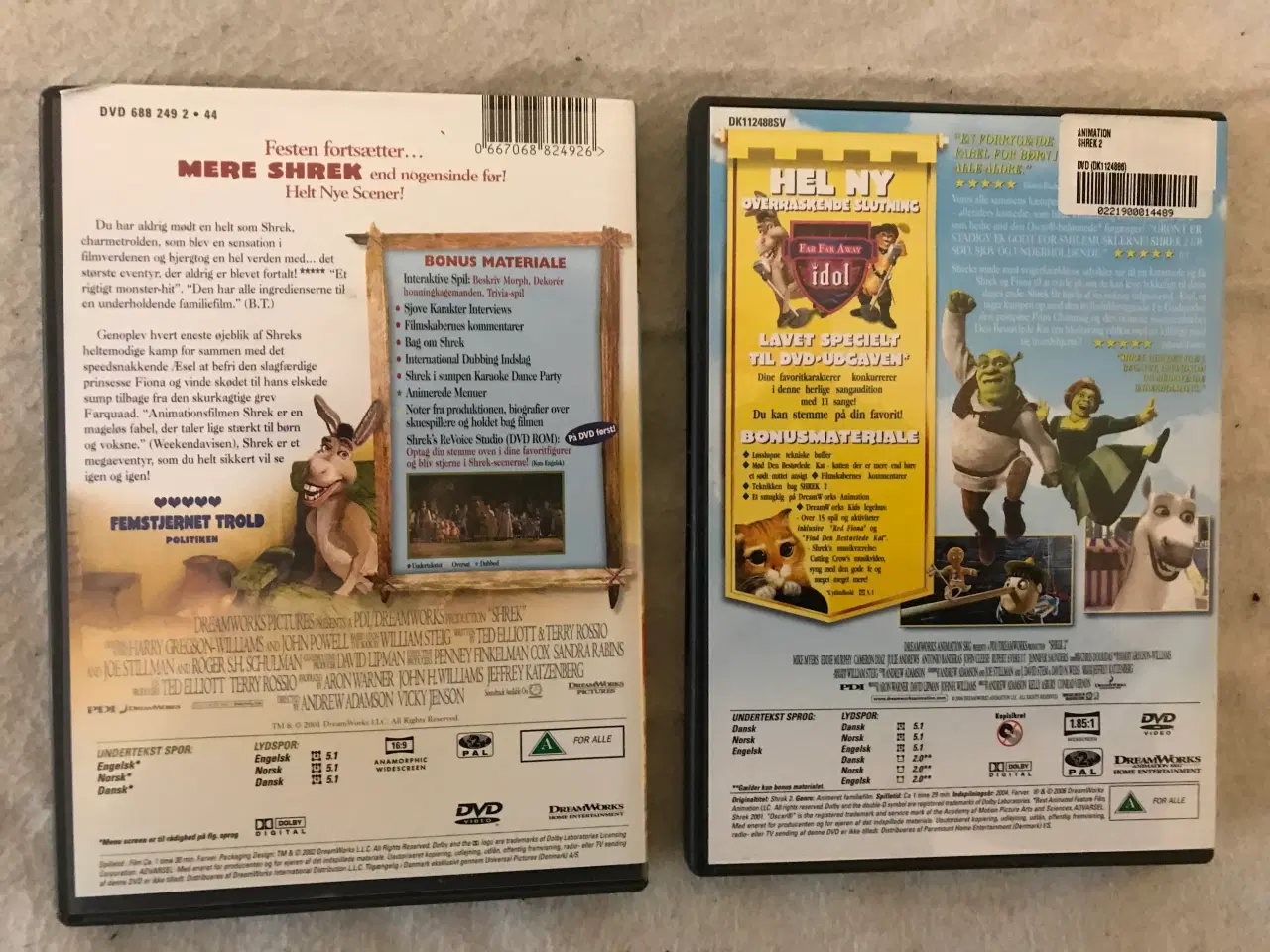 Billede 2 - Shrek 1+2 DVD Børnefilm