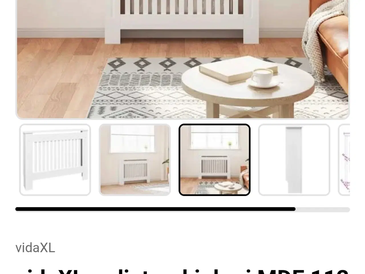 Billede 1 - 2.stk. Radiatorskjuler MDF 112 cm - Hvidt 