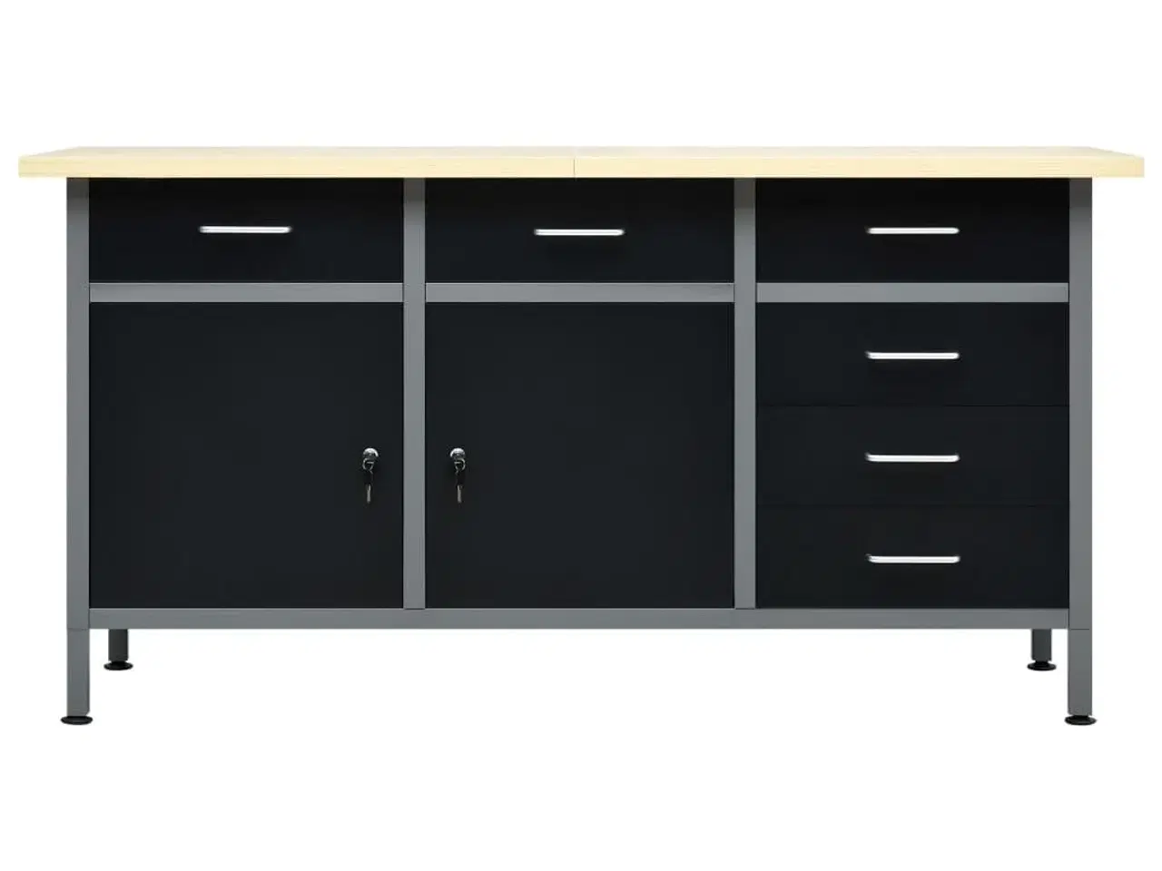 Billede 4 - Arbejdsbord 160x60x85 cm stål sort