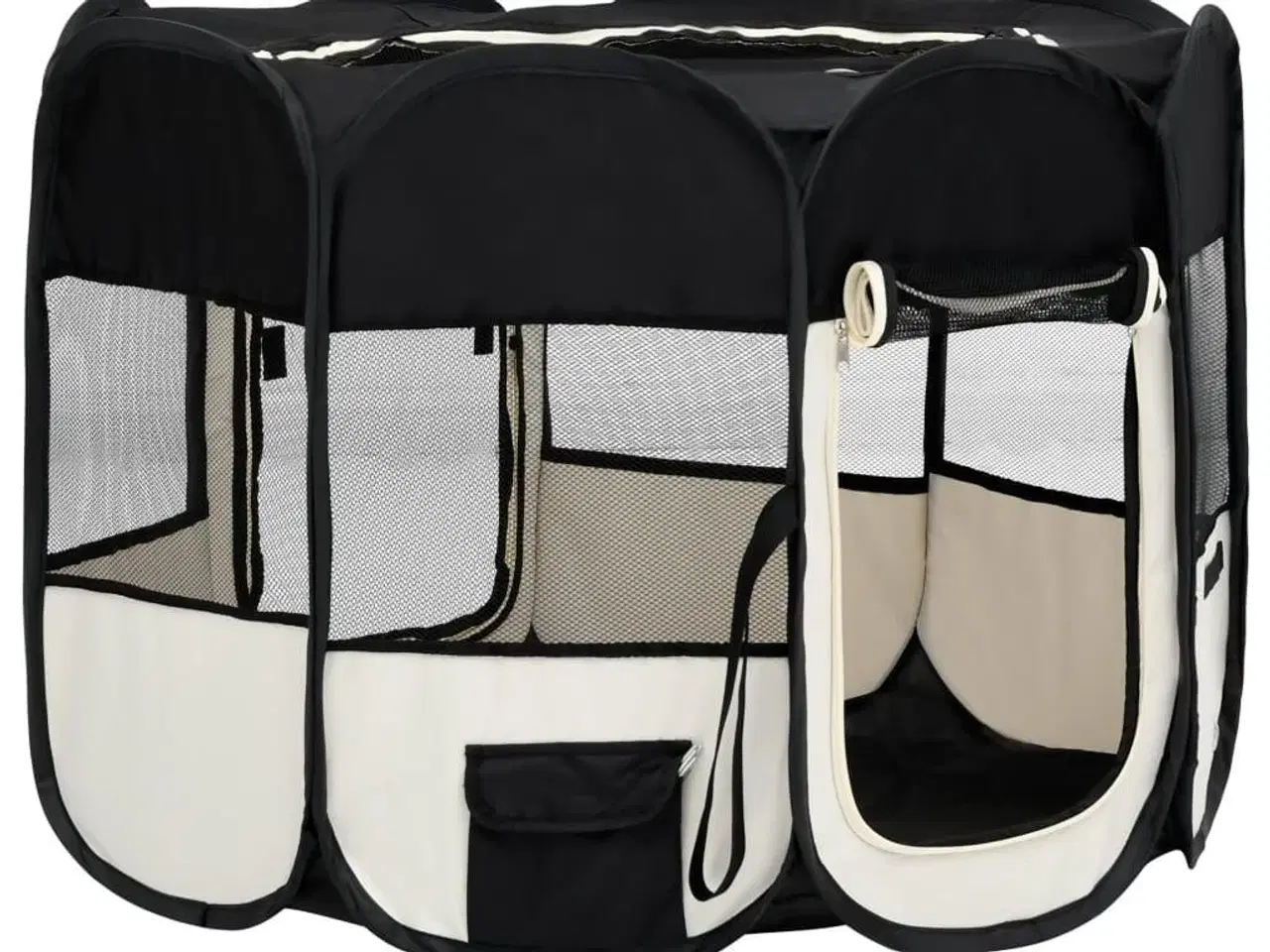 Billede 3 - Foldbar hundegård med bæretaske 90x90x58 cm sort