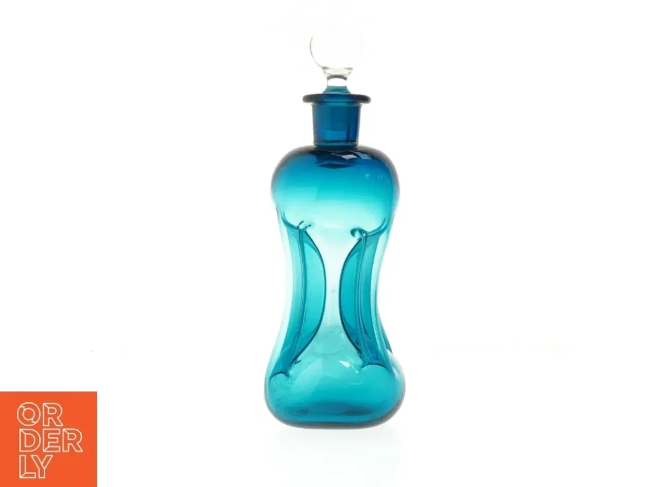 Billede 3 - Sæt af blå glasflasker (str. 27 og 14 cm)