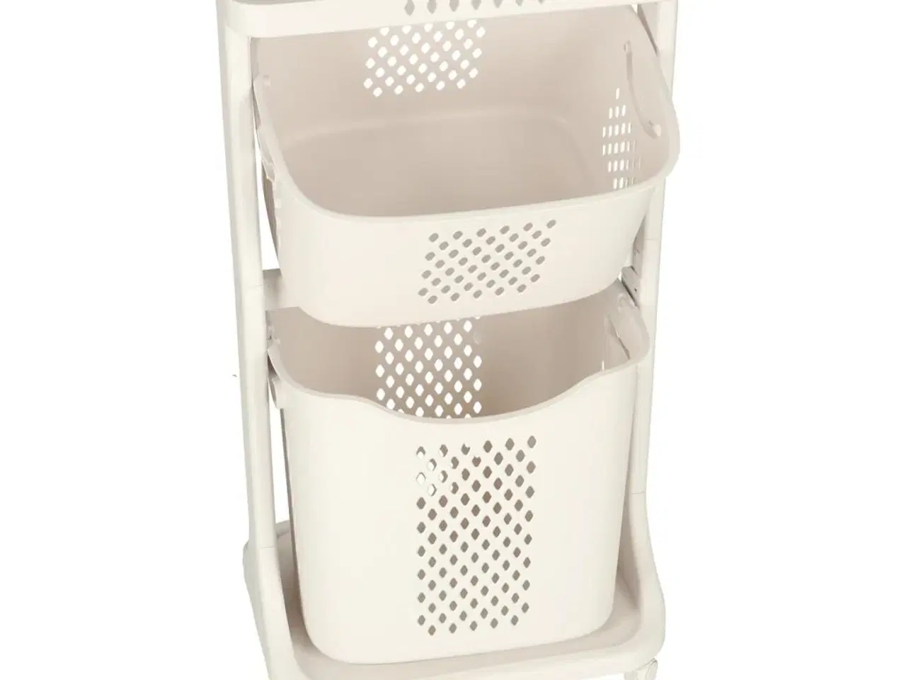 Billede 9 - Vasketøjskurv med dobbelte kurve på hjul – plast, 44 × 77,5 × 32 cm