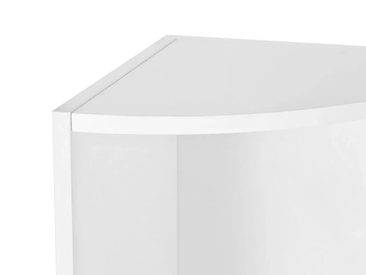 Billede 3 - Hjørnereol med 4 hylder fritstående, hvid (30 × 30 × 129,5 cm)