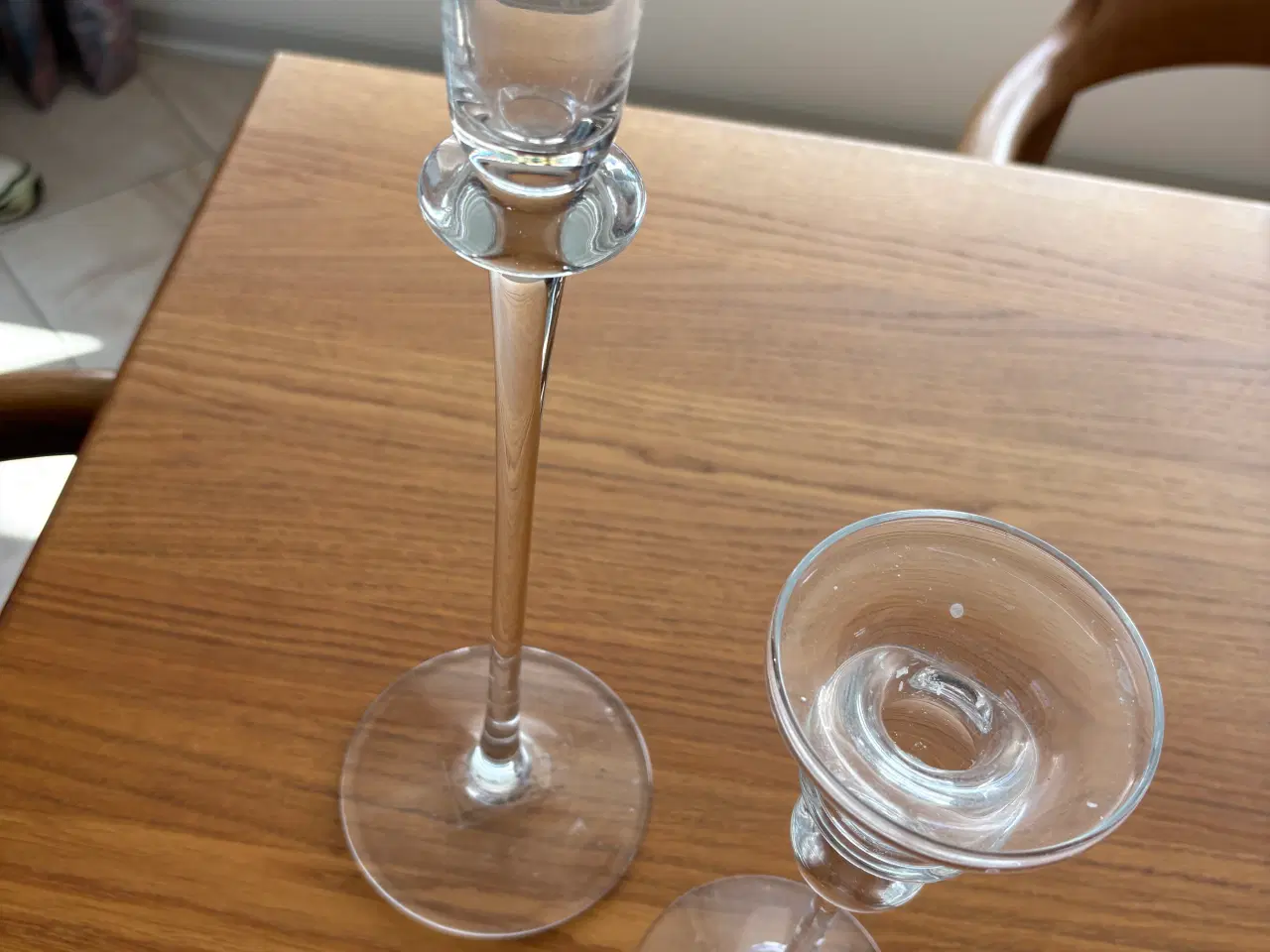 Billede 2 -    Holmegaard Elegante glas lysestager
