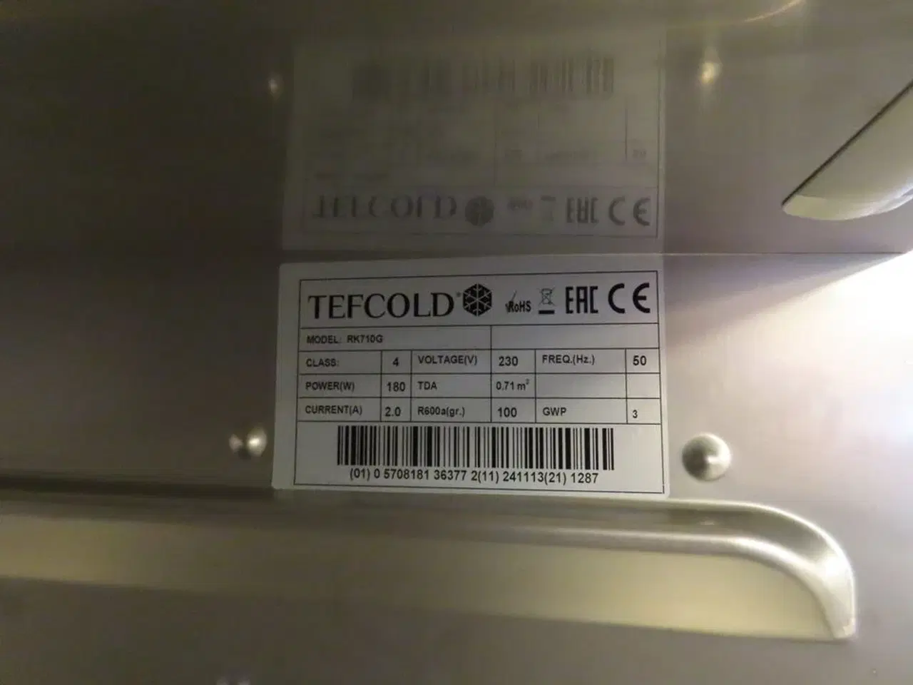 Billede 5 - Displaykøleskab TEFCOLD RK710G