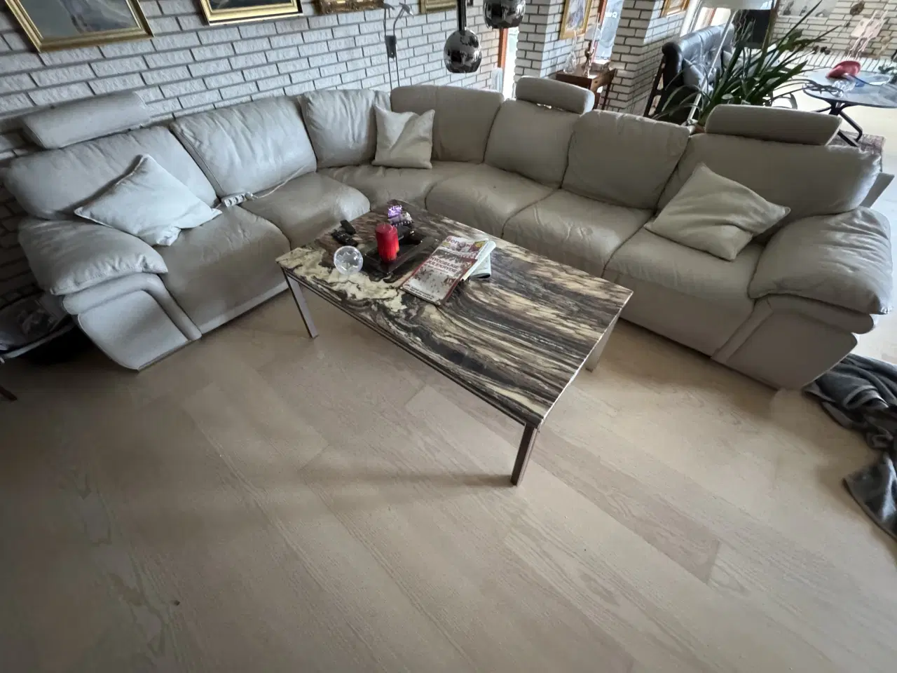 Billede 6 - Italiensk Hjørnesofa i hvid læder