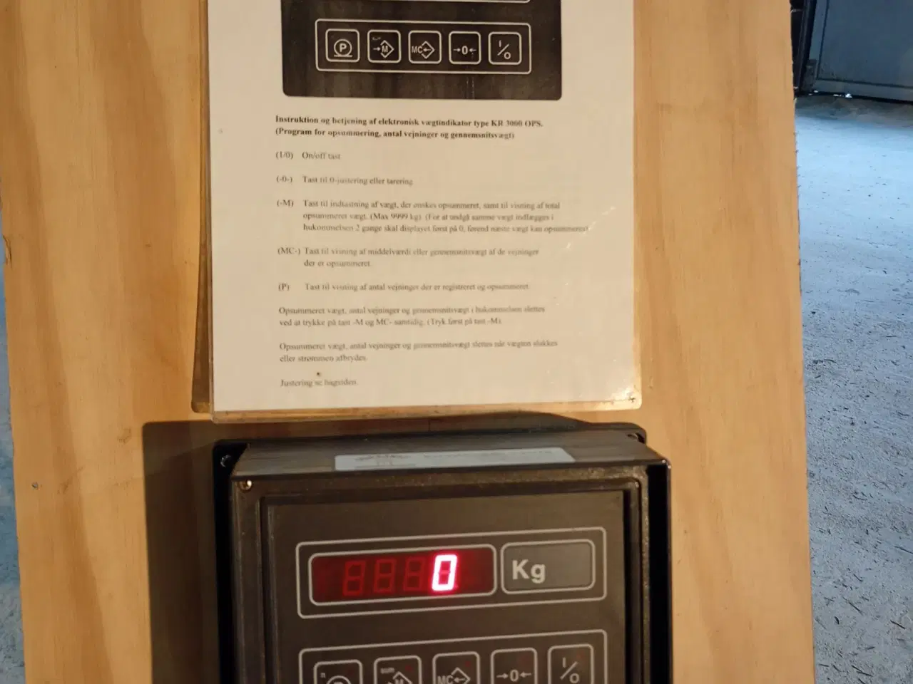 Billede 2 - Bjerringbro 1000kg elektronisk gulvvægt