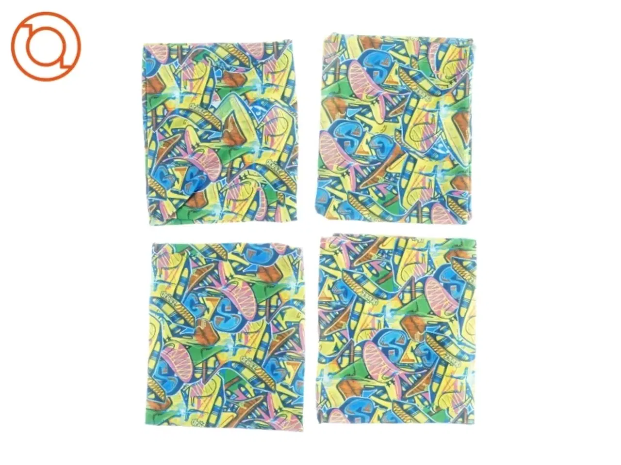 Billede 2 - 4 styks stofbogbind med graffiti print