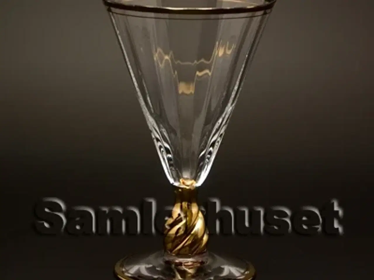 Billede 1 - Ida m. guldkant Rødvinsglas. H:150 mm.