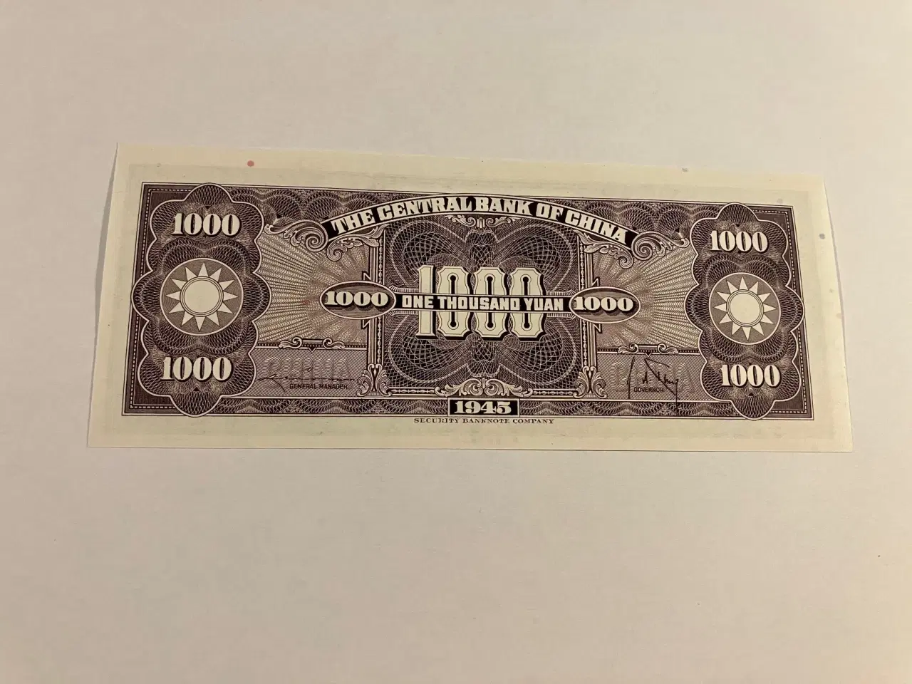 Billede 1 - 1000 Yuan China 1945