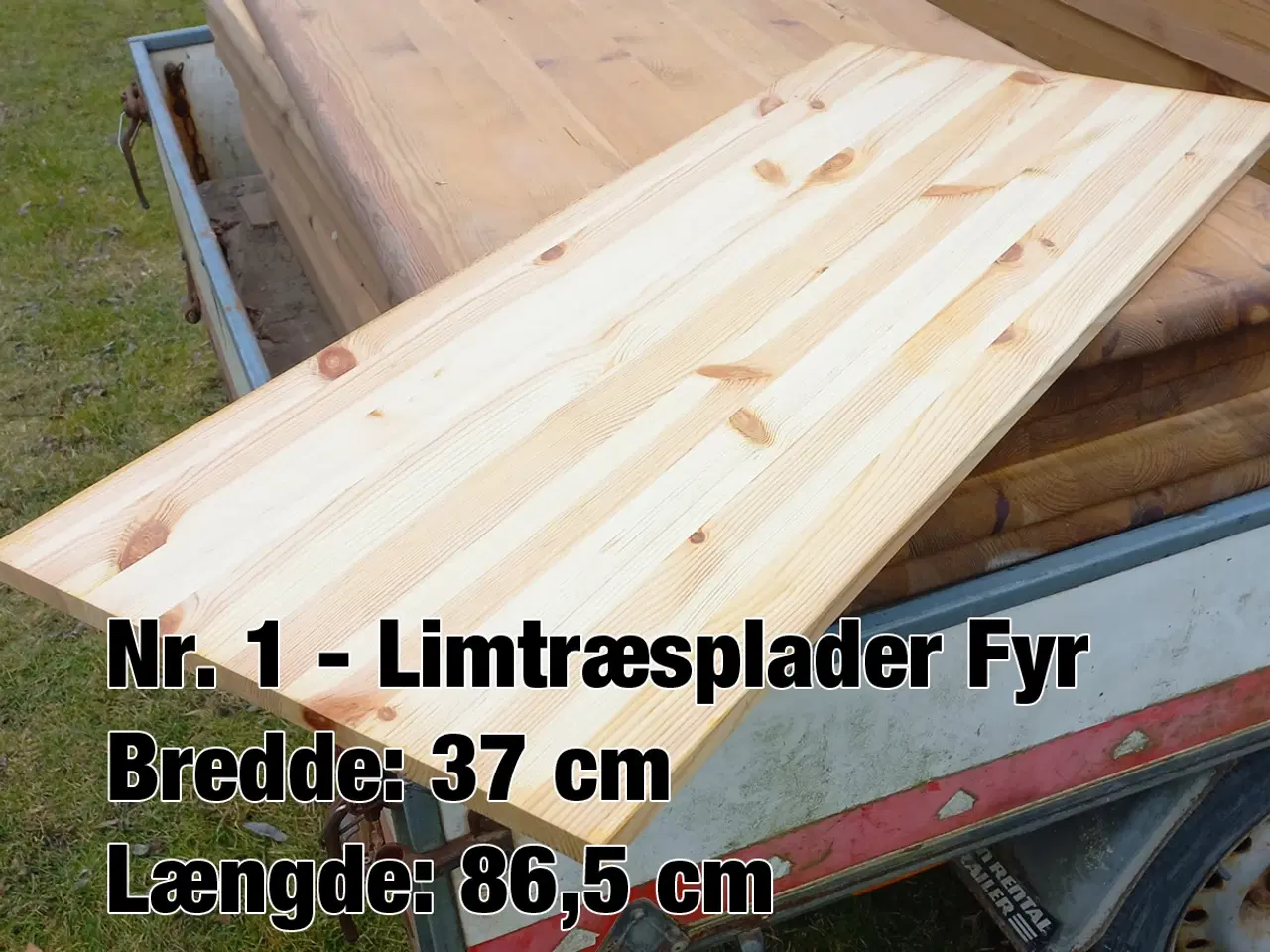 Billede 1 - Limtræsplade fyr 37x86 cm billig