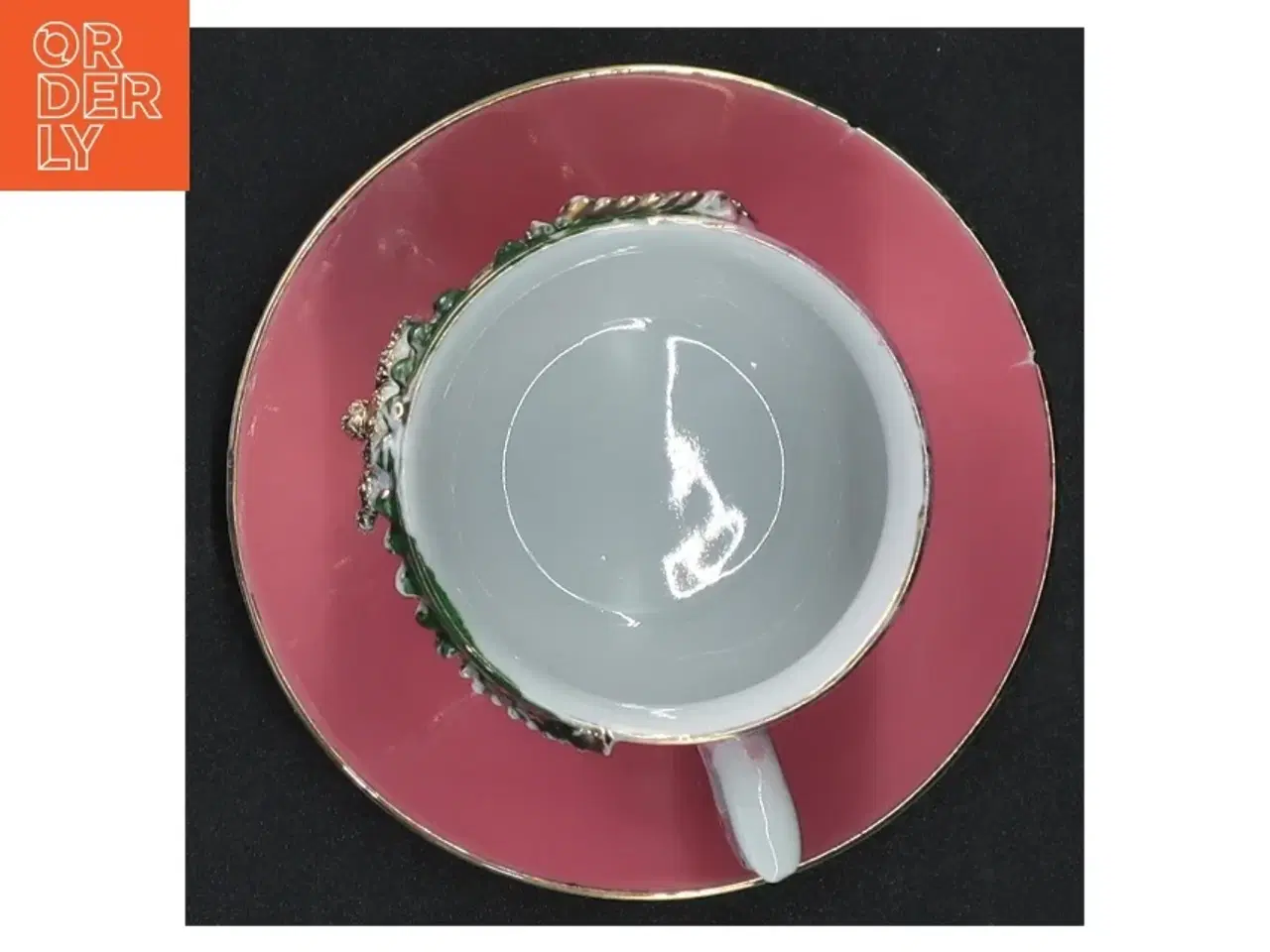 Billede 4 - Dekoreret porcelænskop med underkop (str. H 6 cm)