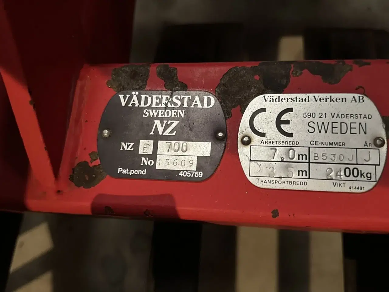 Billede 5 - Väderstad 8m NZE. Meget velholdt harve. Der er kun 5 cm. tandafstand.