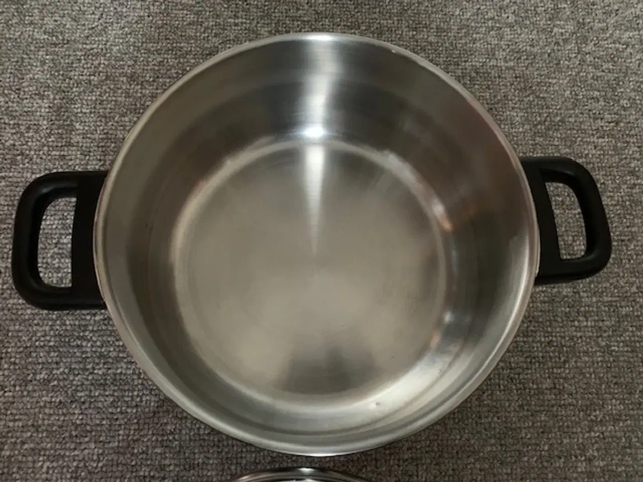 Billede 2 - Gryde i rustfrit stål med glaslåg - stor 