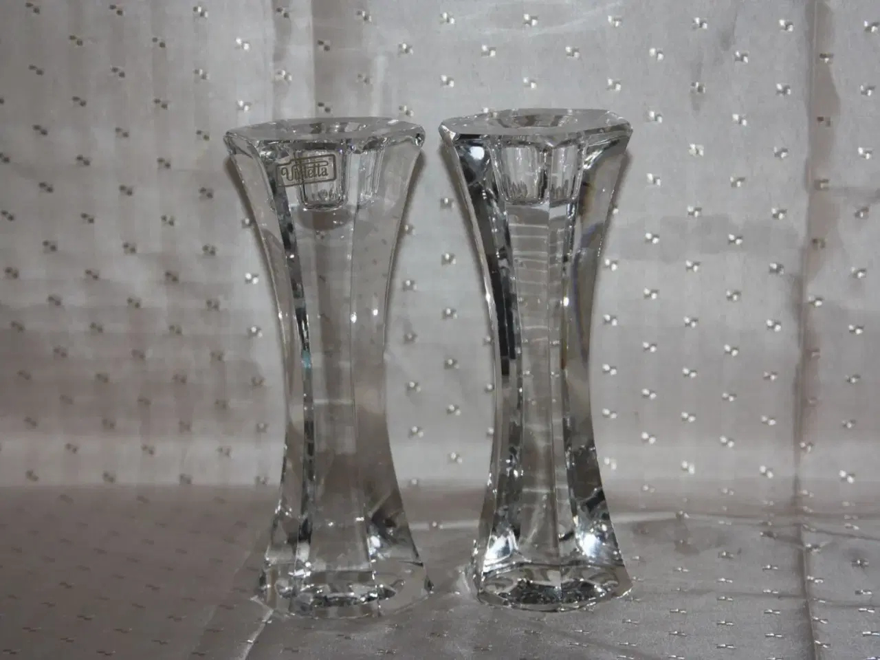 Billede 1 - Glas lysestager H.: 19,5 cm Violetta