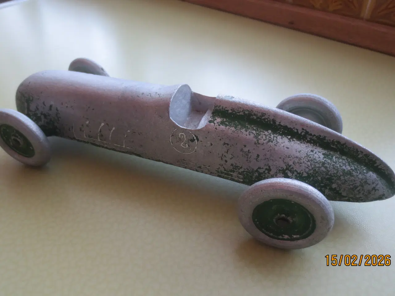 Billede 1 - 1 stk Retro Modelbil  Veteran Racerbil i metal