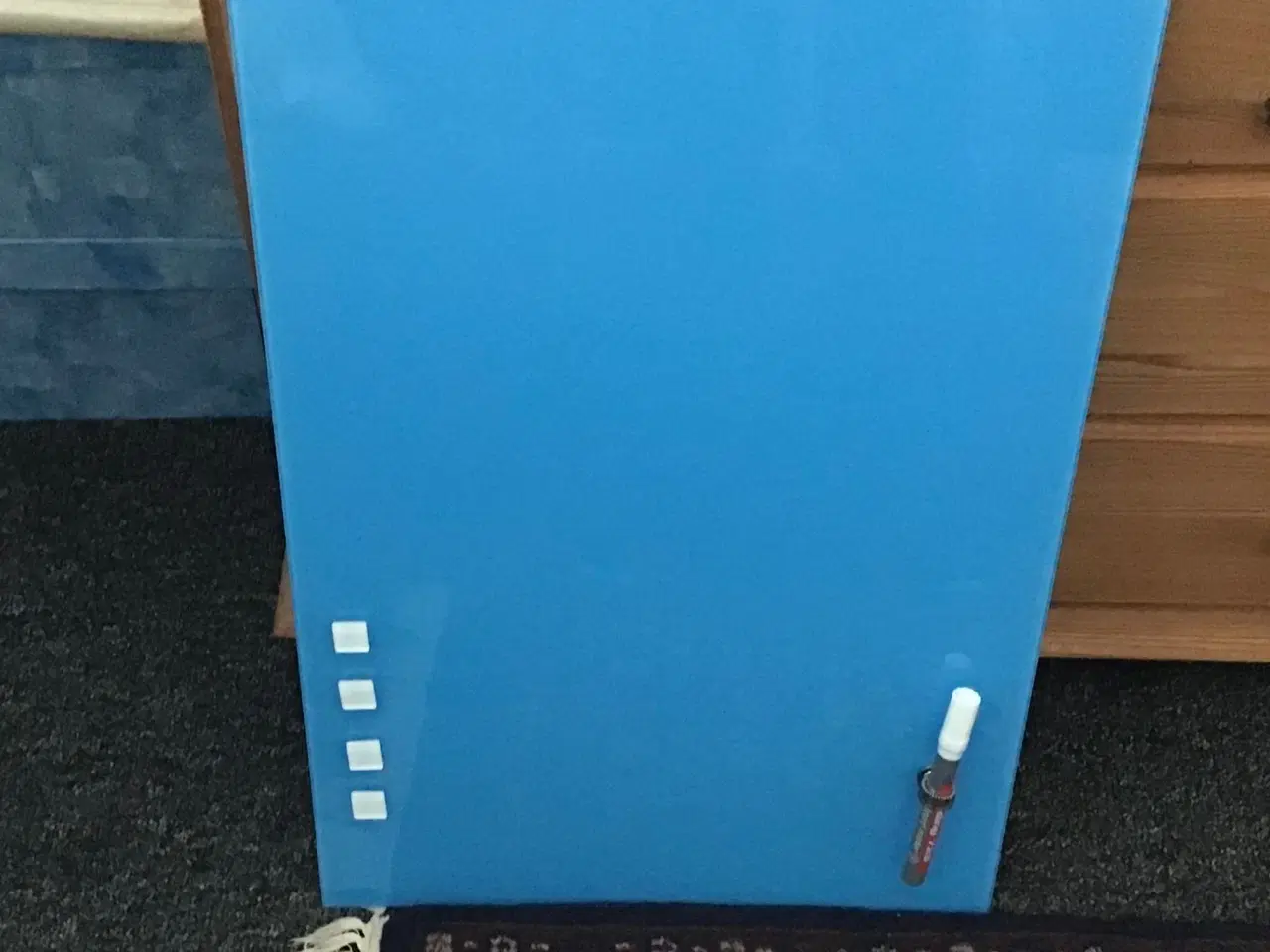 Billede 1 - Blå magnetisk glasplade sælges