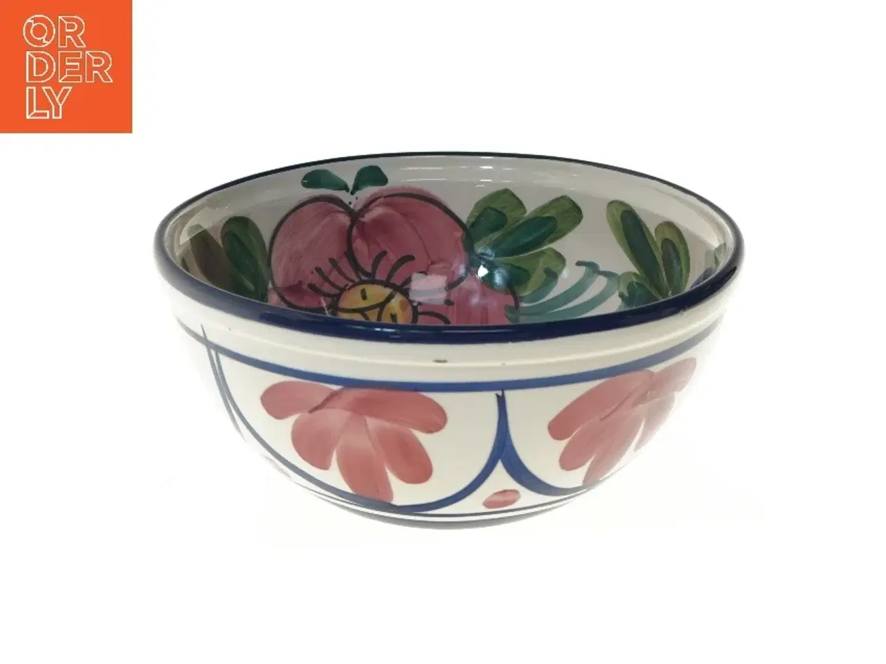 Billede 1 - Skål med blomsterdesign (str. Ø 25,5 cm)