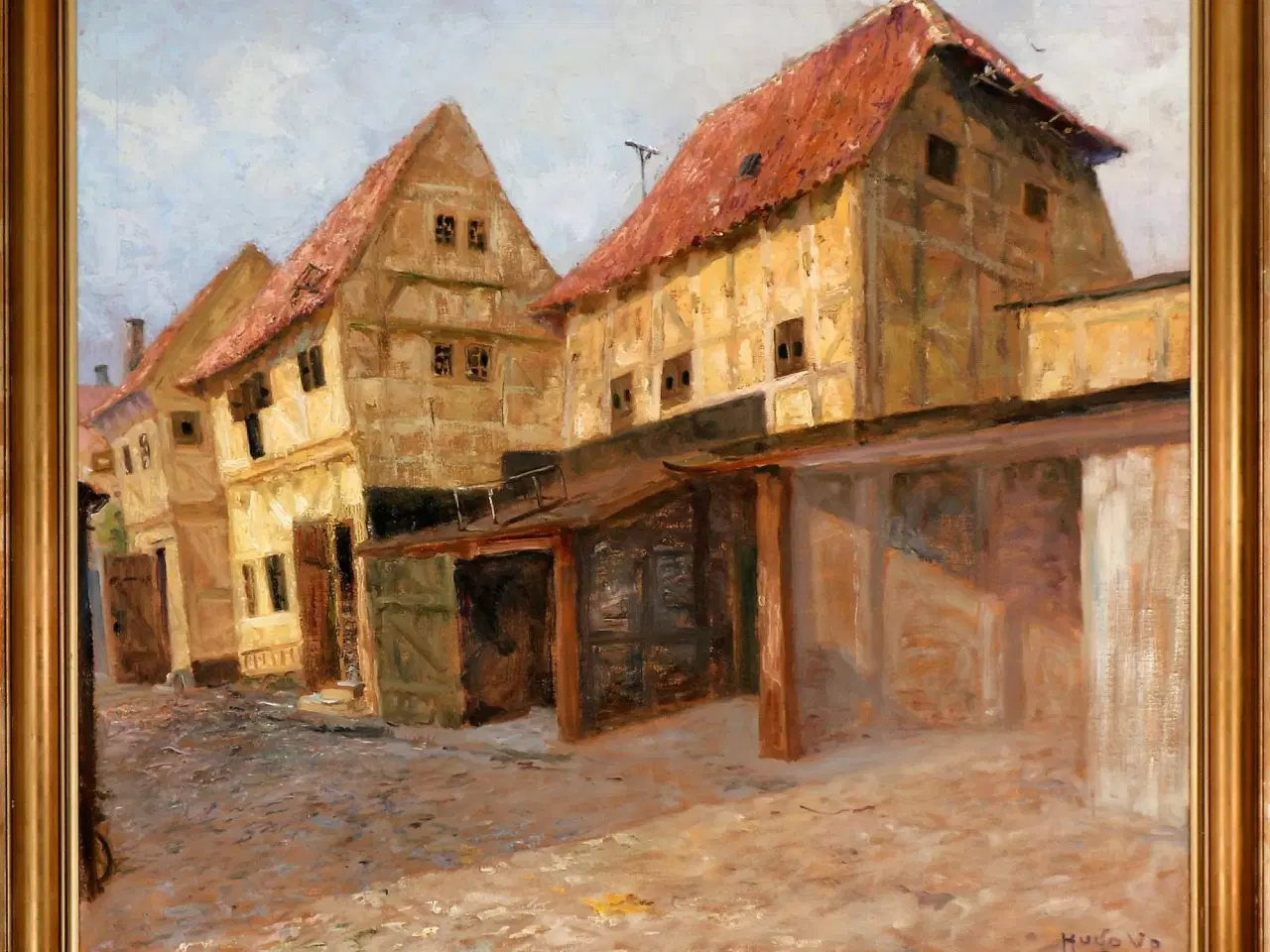 Billede 1 - HUGO V. Pedersen. Stort oliemaleri