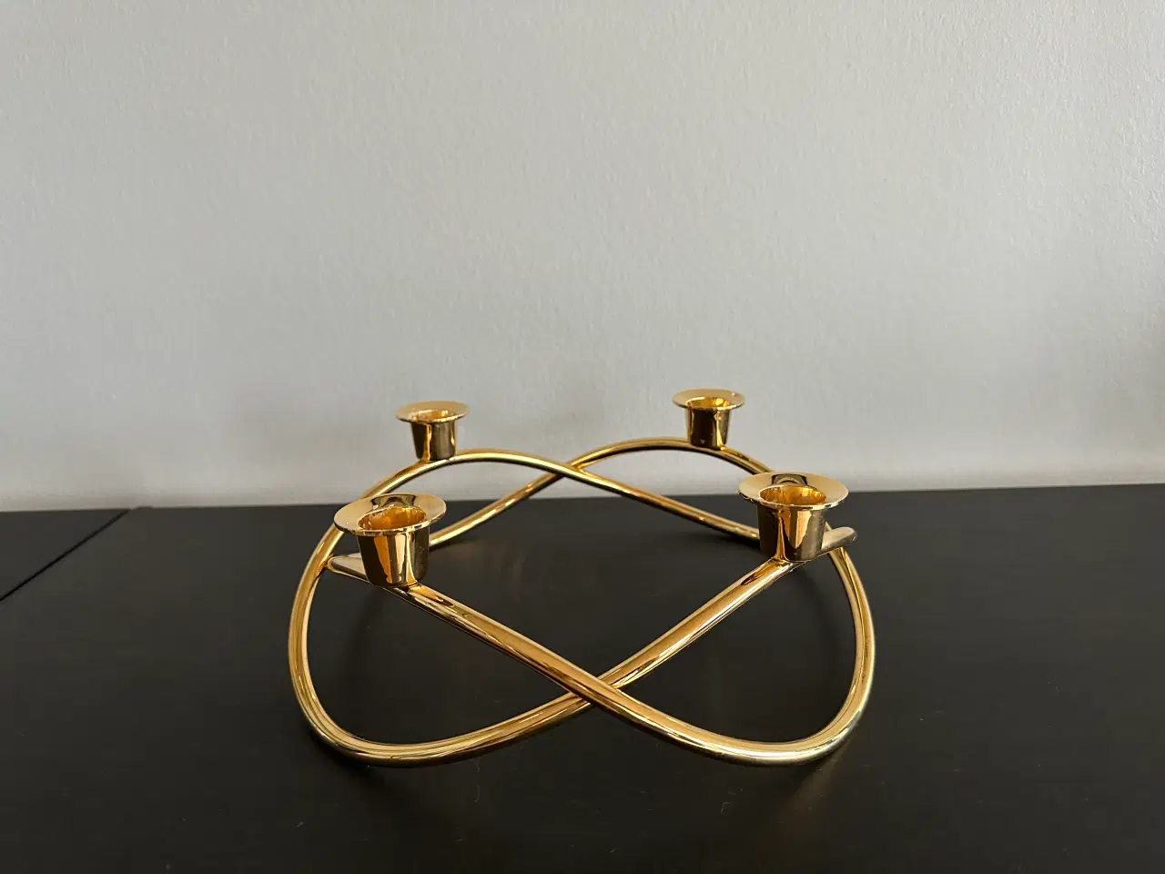 Billede 1 - Gylden rund Georg Jensen lysestage