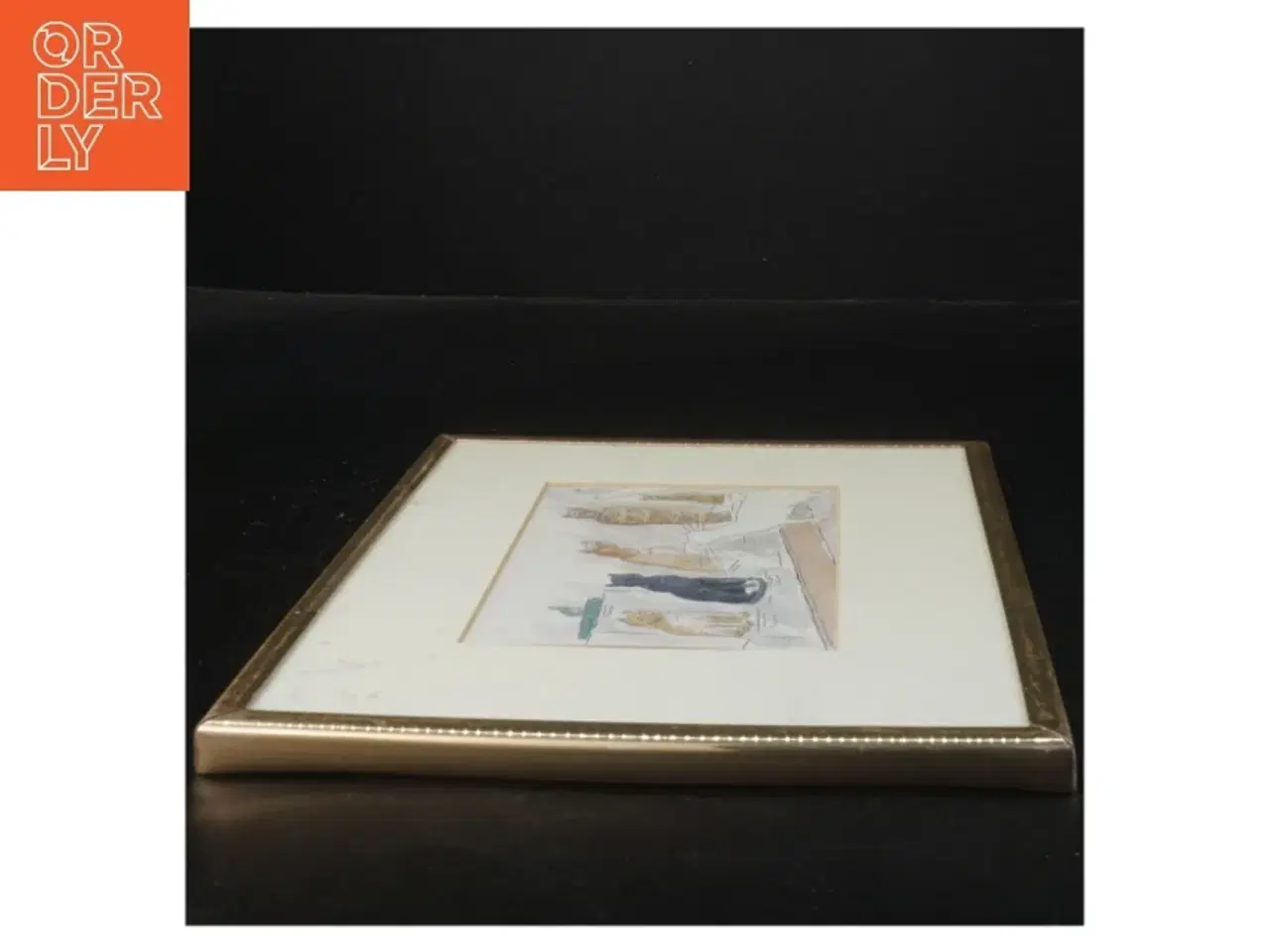 Billede 2 - Indrammet billede med katte (str. 26x21x1 cm)