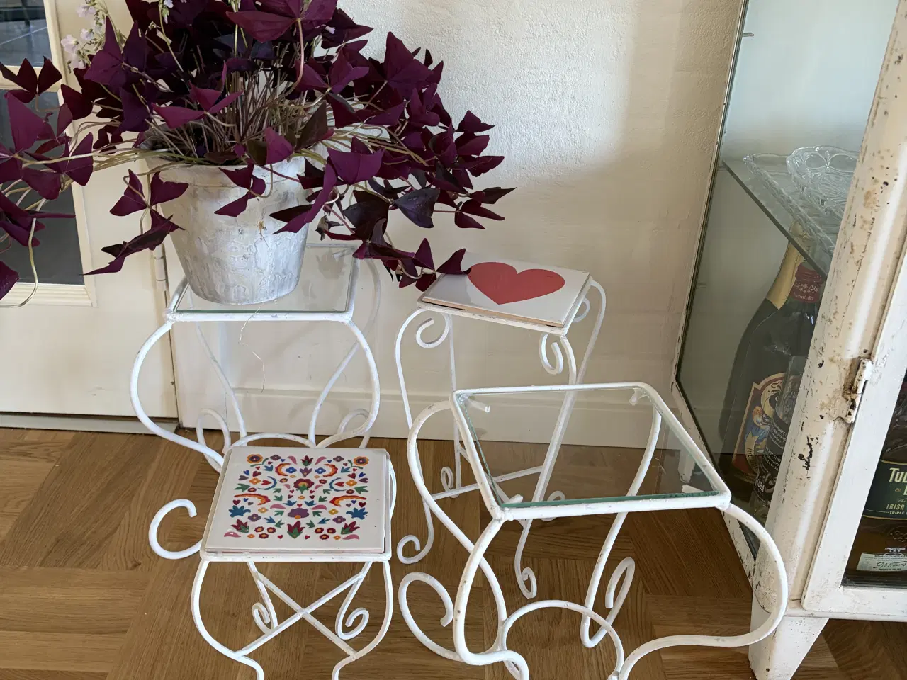 Billede 1 - Blomsterbord metal hvide
