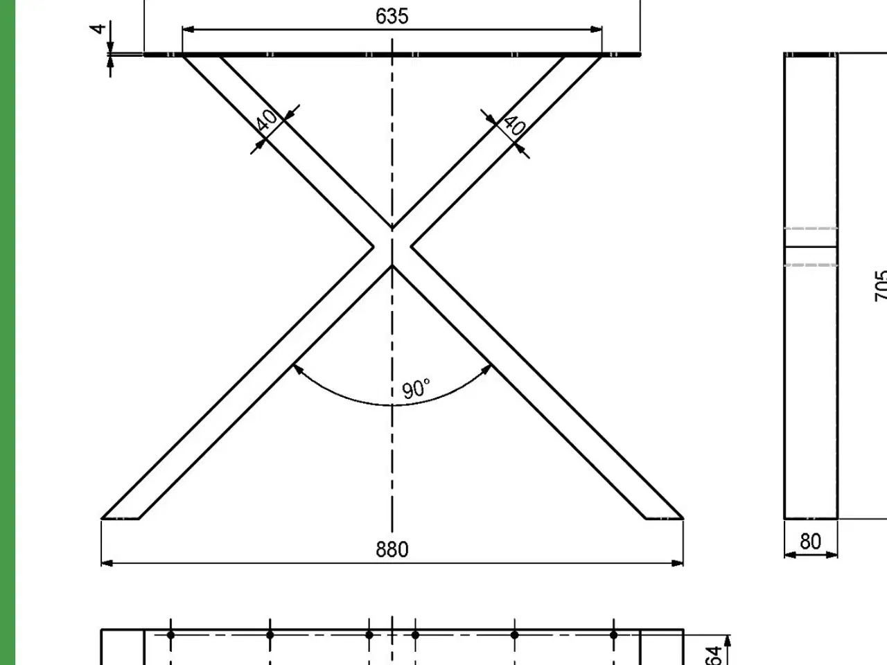 Billede 3 - X bordstel 