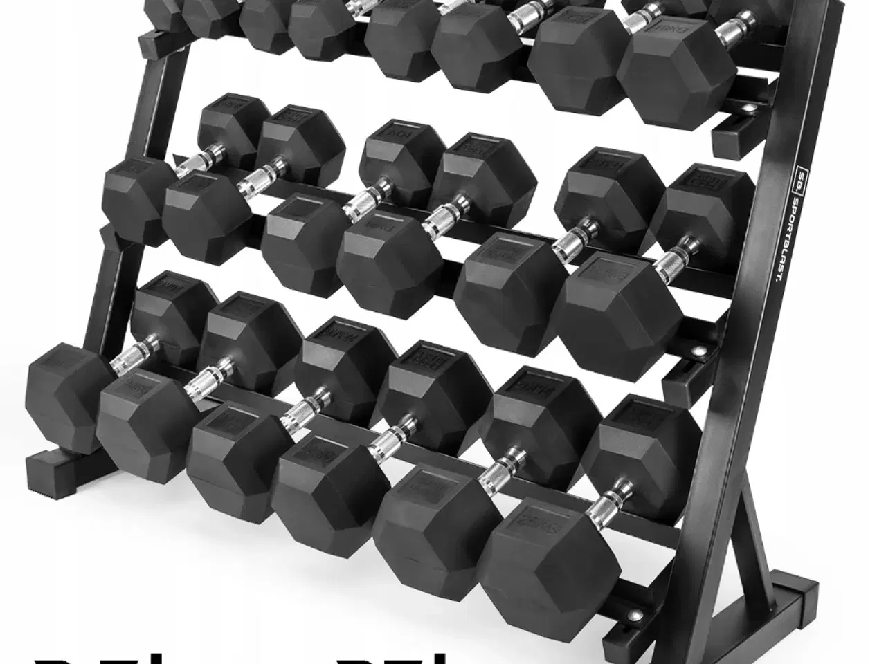 Billede 1 - Hexagon Håndvægtsæt 2,5-25kg med Stativ – Intermed