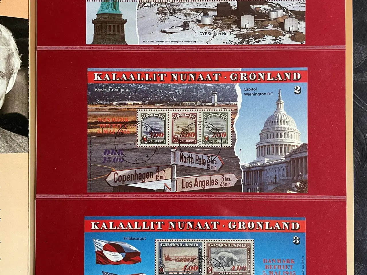 Billede 1 - Grønland Amerikanerudgaven - 3 stemplede miniark