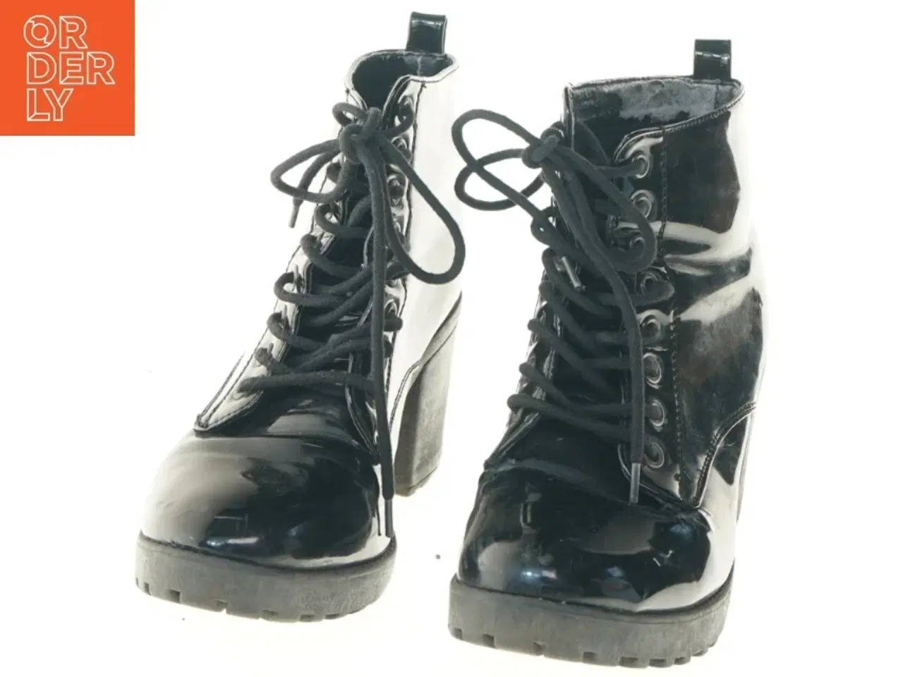 Billede 4 - Læderstøvler med hæl (str. 38 )