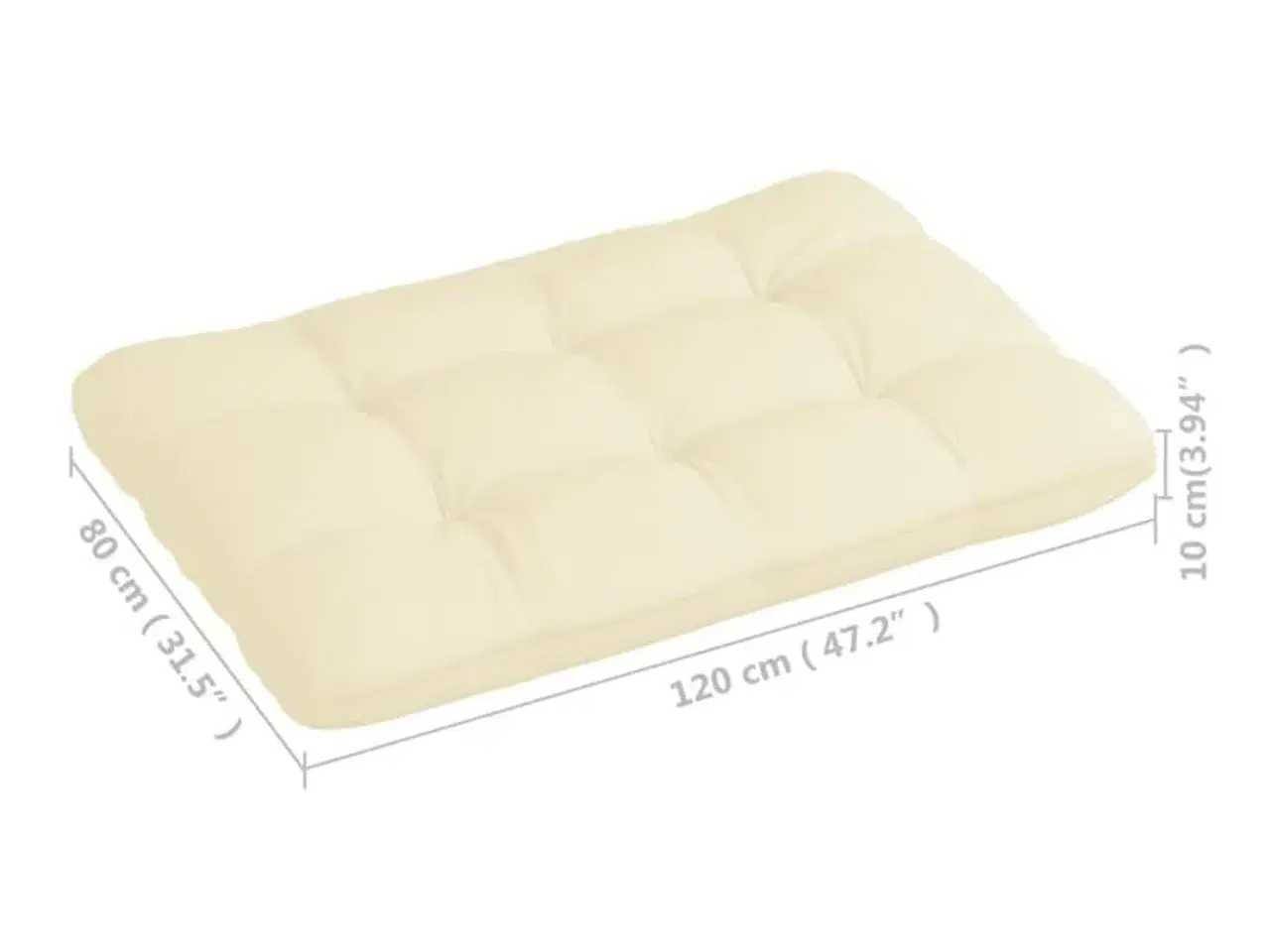 Billede 5 - Pallehynde 120x80x12 cm stof cremefarvet