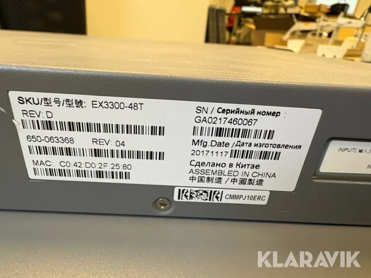 Billede 7 - Managed ethernet switch Juniper Networks EX3300 48T 5 styk