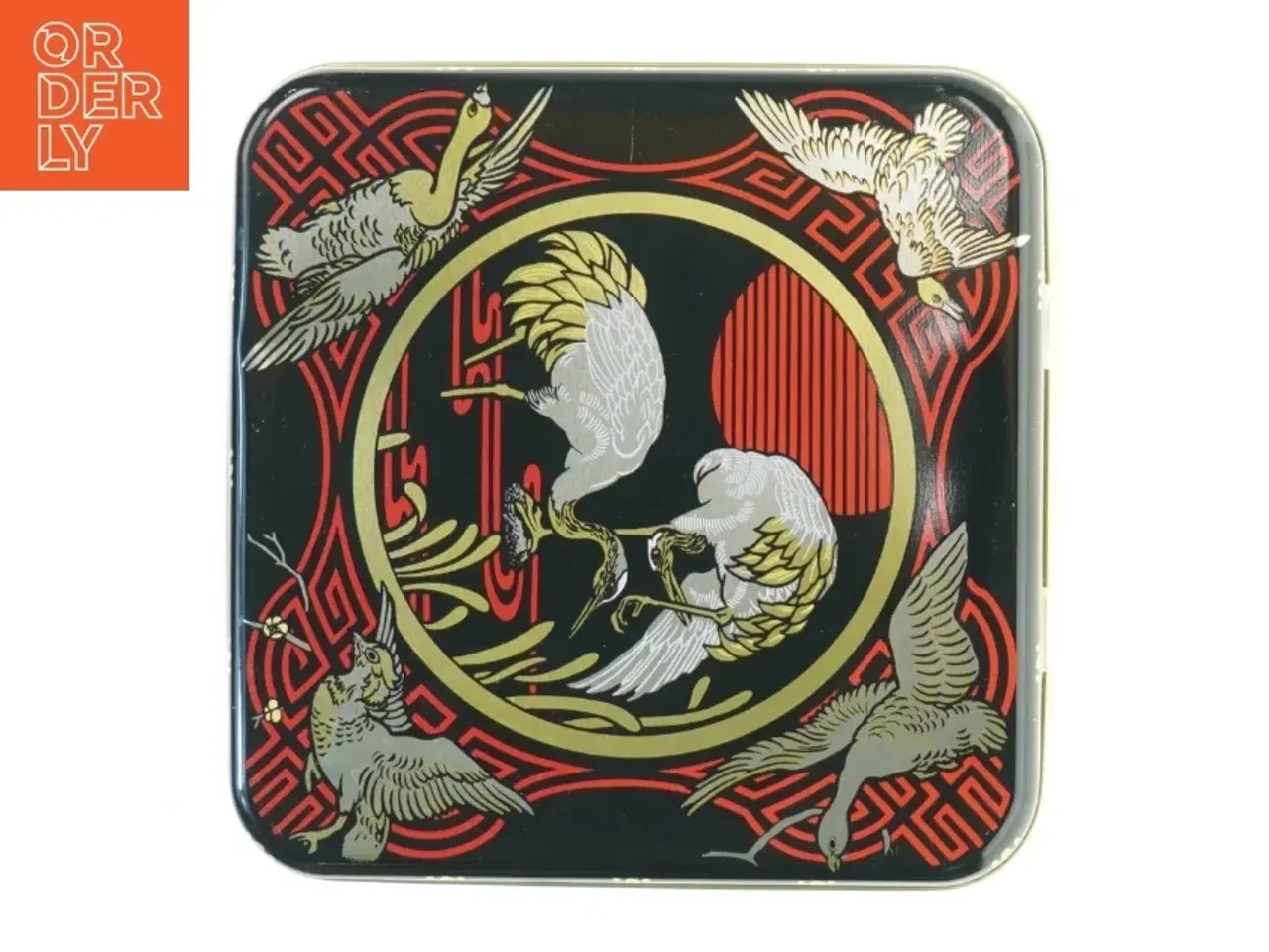Billede 5 - Asiatisk inspireret metaldåse (str. H. 25,5 cm. 16,5 x 16,5 cm)