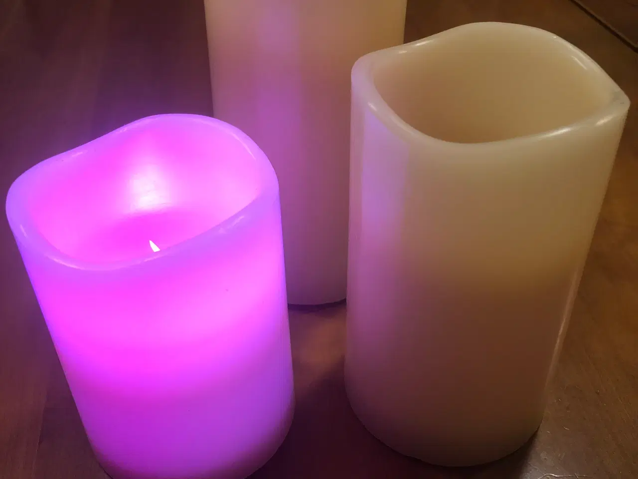 Billede 1 - LED stearinlys/bloklys, multifarvet,fjernbetjening