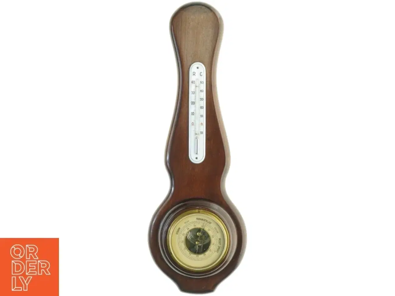 Billede 1 - Vintage træ barometer og termometer (str. 53 x 18 cm)