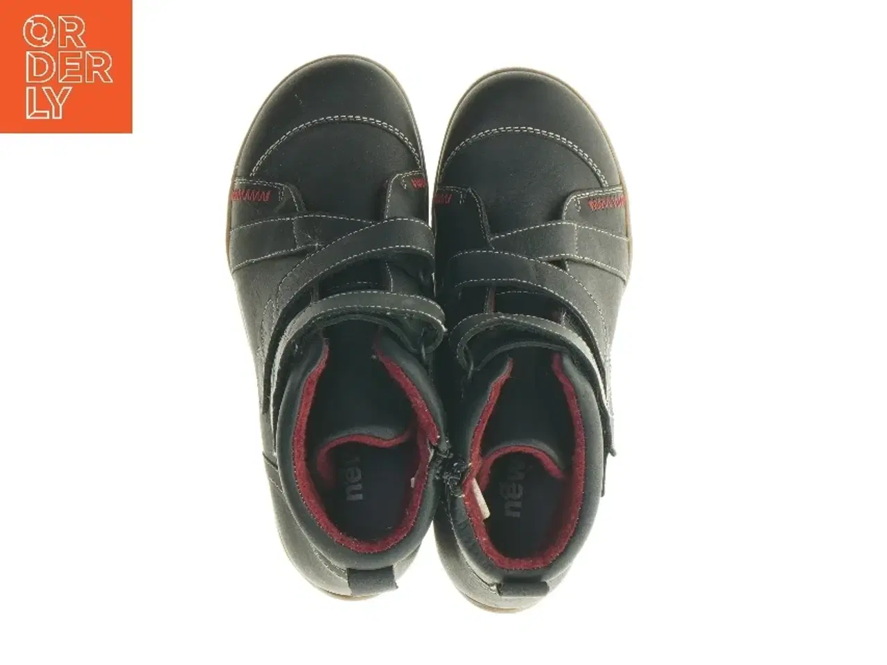 Billede 5 - Sorte læderstøvler med velcrolukning fra New Feet (str. 38 )