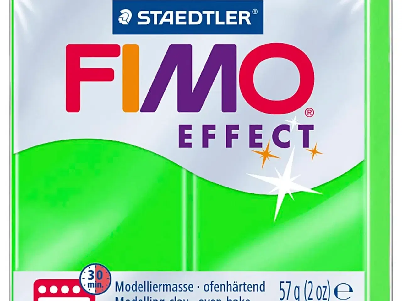 Billede 1 - FIMO® Effect Neon Grøn Ler - 57g Kreativitet til Børn
