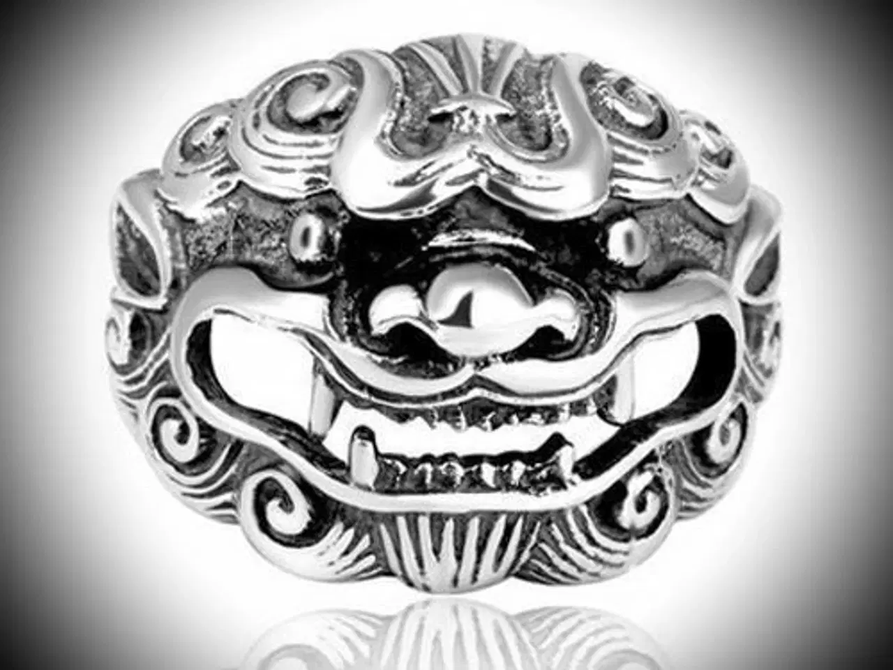 Billede 1 - * Fedeste fingerring formet som dragehoved - i Tib