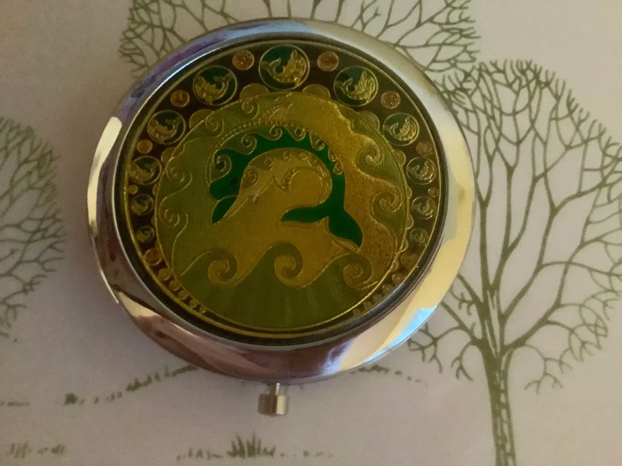 Billede 2 - Dekorativt dobbelt taskespejl.