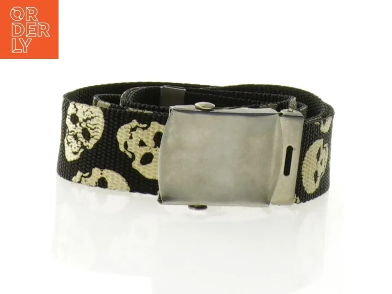 Billede 1 - Mønstret stofbælte med kraniemotiv (str. 115 x 3 cm)