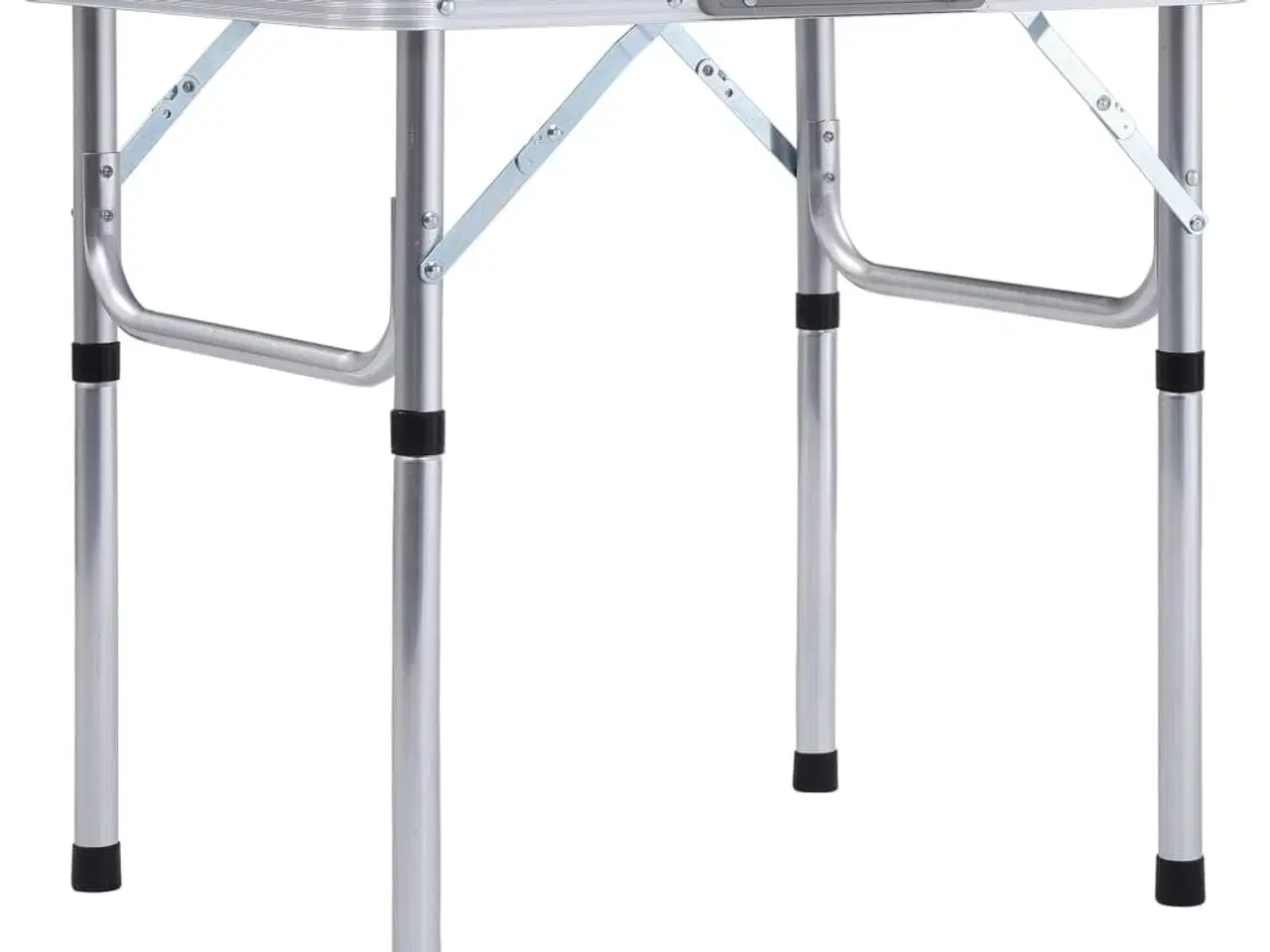 Billede 1 - Foldbart campingbord 60x45 cm aluminium hvid