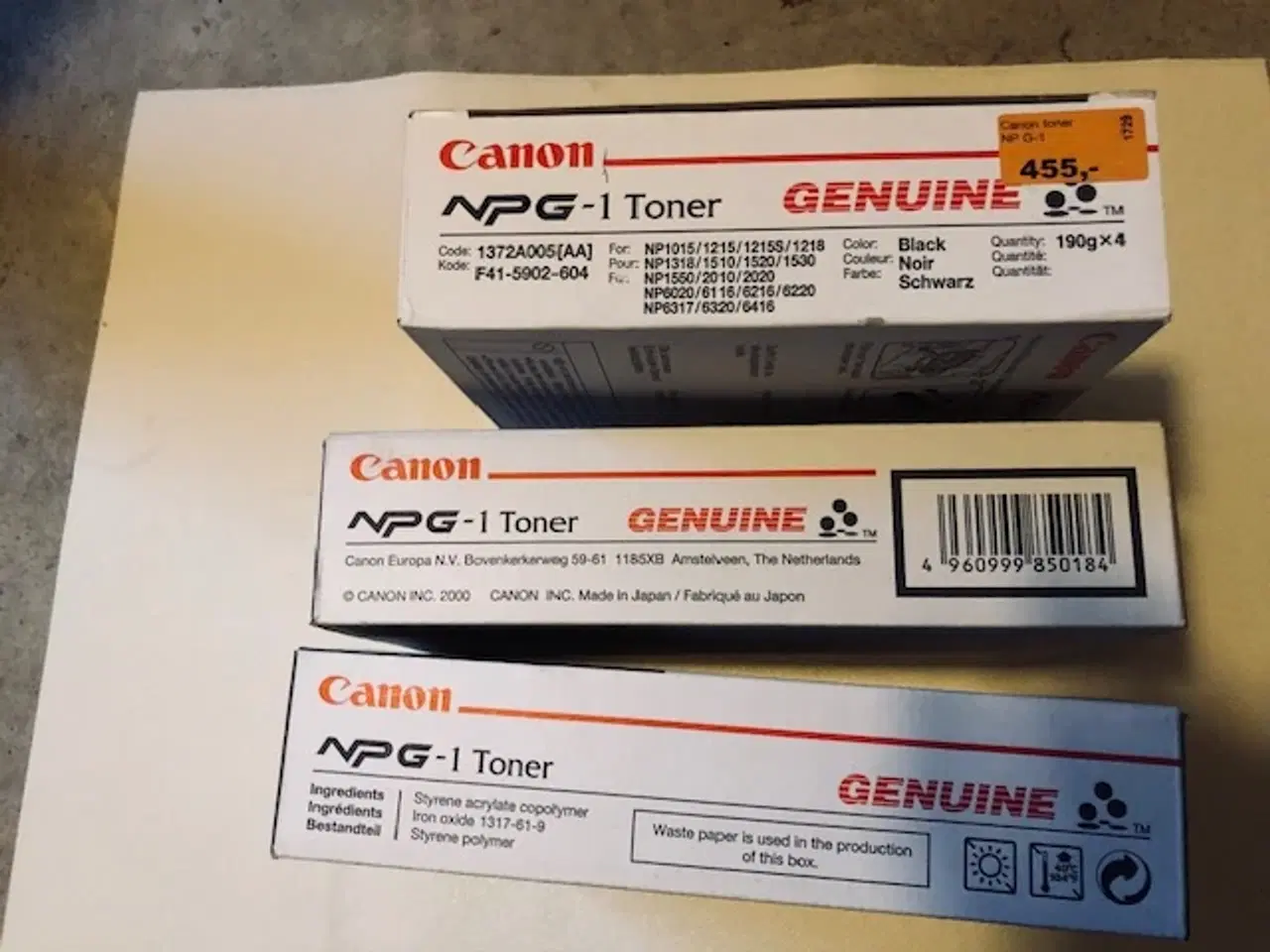 Billede 1 - Toner 3 stk. Canon Genuine 