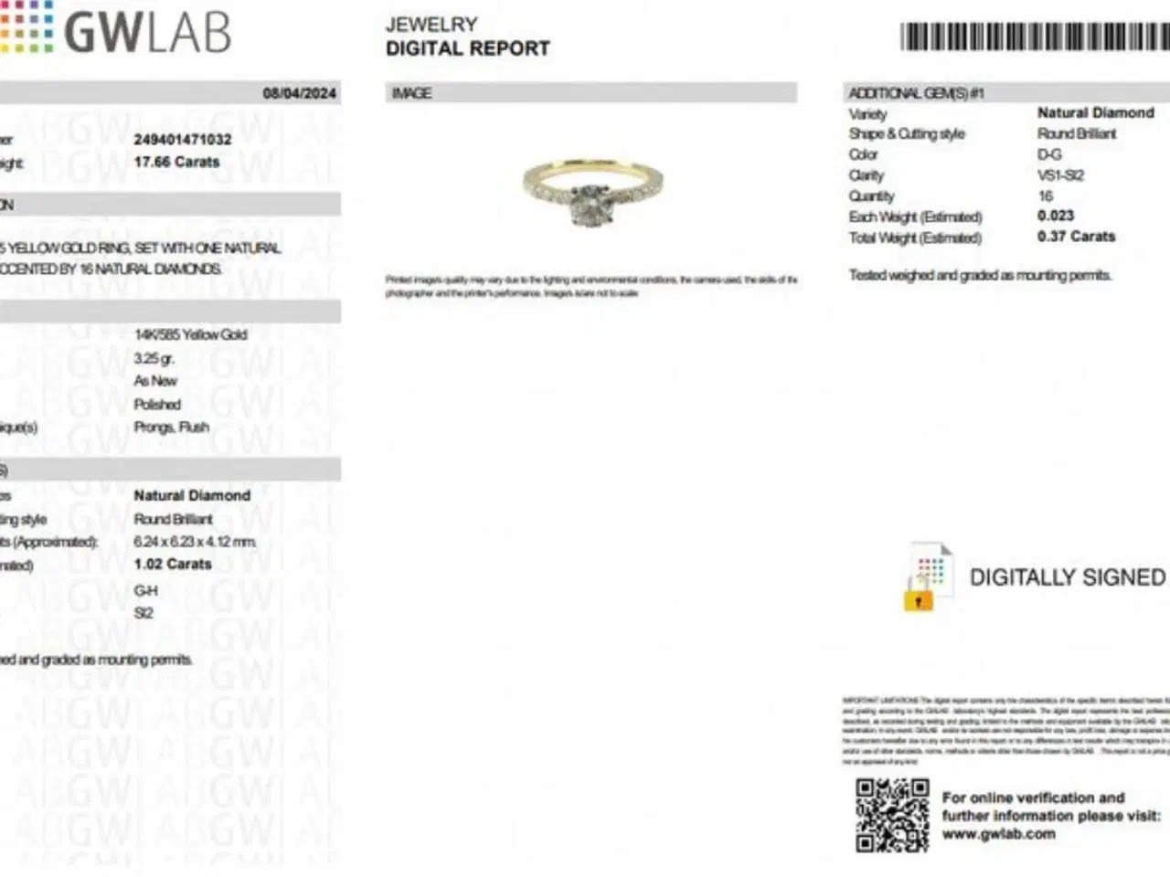 Billede 4 - Naturlig Diamantring 1.39