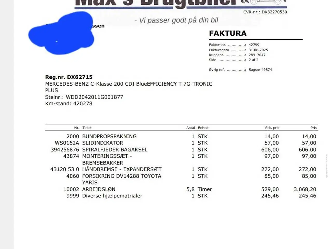 Billede 15 - Mercedesc200 2013 med ny kæde og mange nye dele 