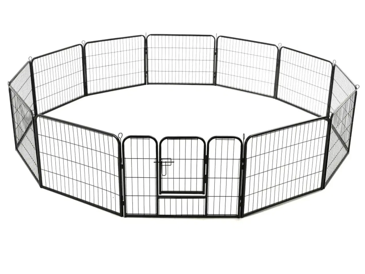 Billede 5 - Løbegård til hunde 12 paneler sort 80 x 60 stål