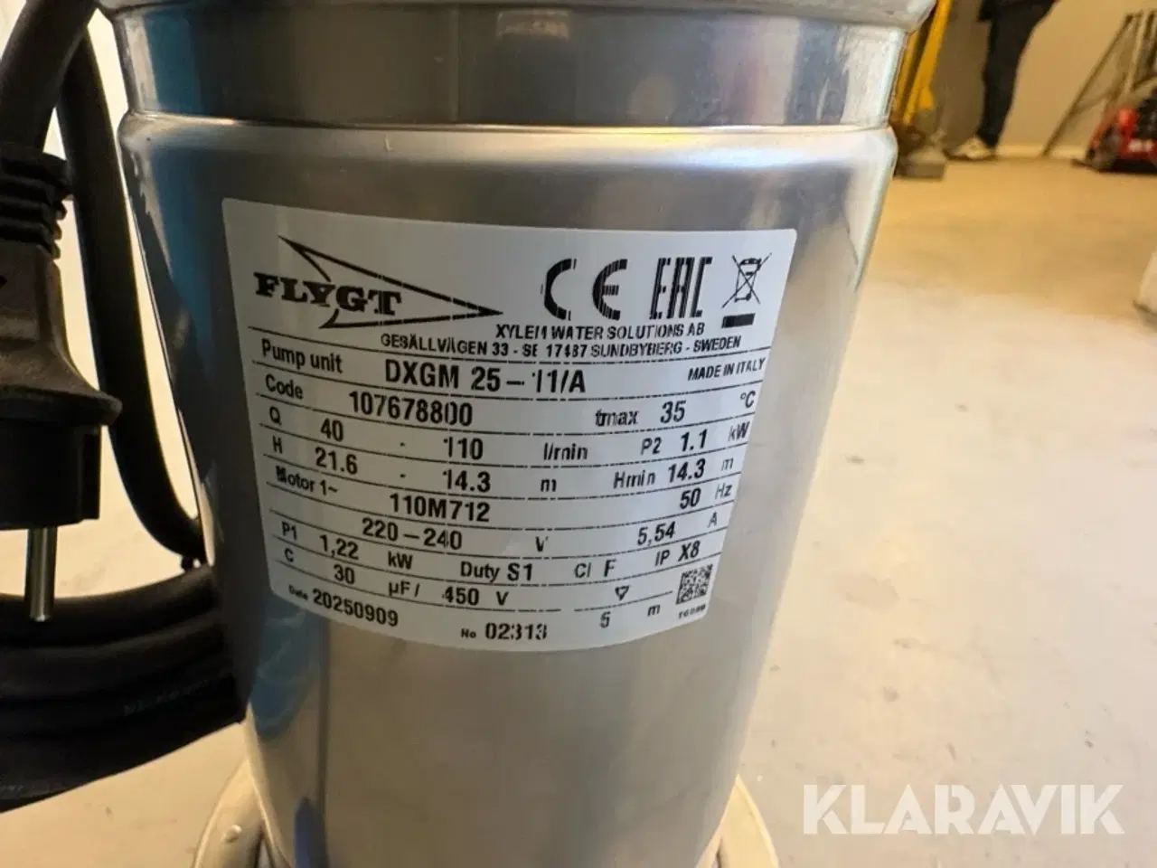 Billede 6 - Spildevandspumpe Flygt DXGM 25-11/A med skærefunktion