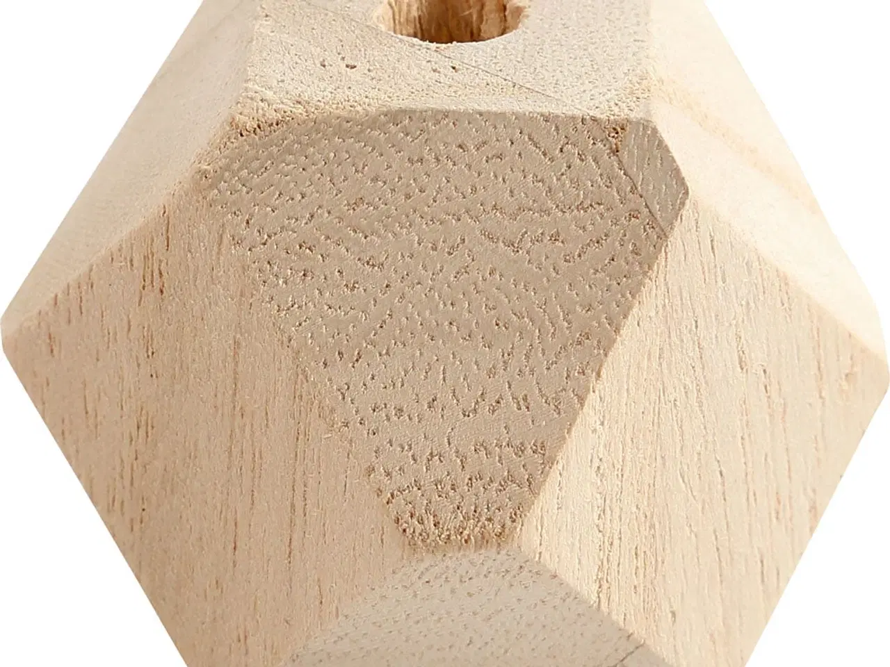 Billede 1 - Facetslebet træperle, B: 43 mm, hulstr. 8 mm, 3stk./ 1 pk.