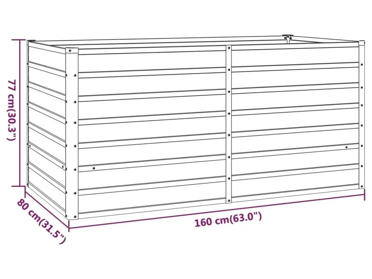 Billede 8 - Højbed 160x80x77 cm cortenstål rustfarvet