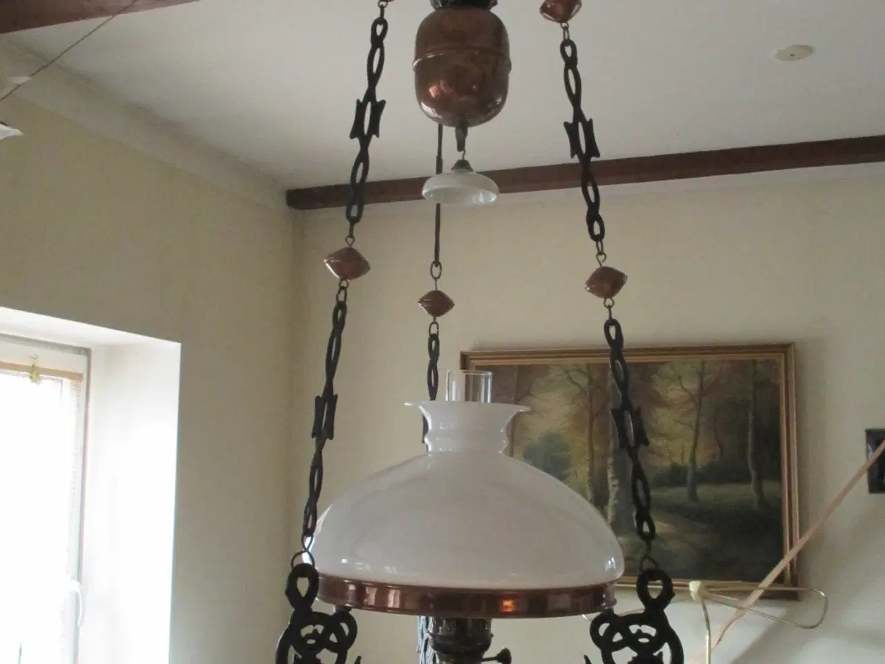 Billede 4 - Petroleumslampe  antik standerlampe + loftlampe